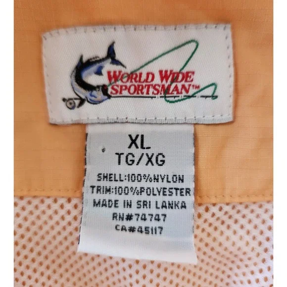 World Wide Sportsman Fishing Shirt Vented Long Sleeve Button Up XL - Picture 3 of 4